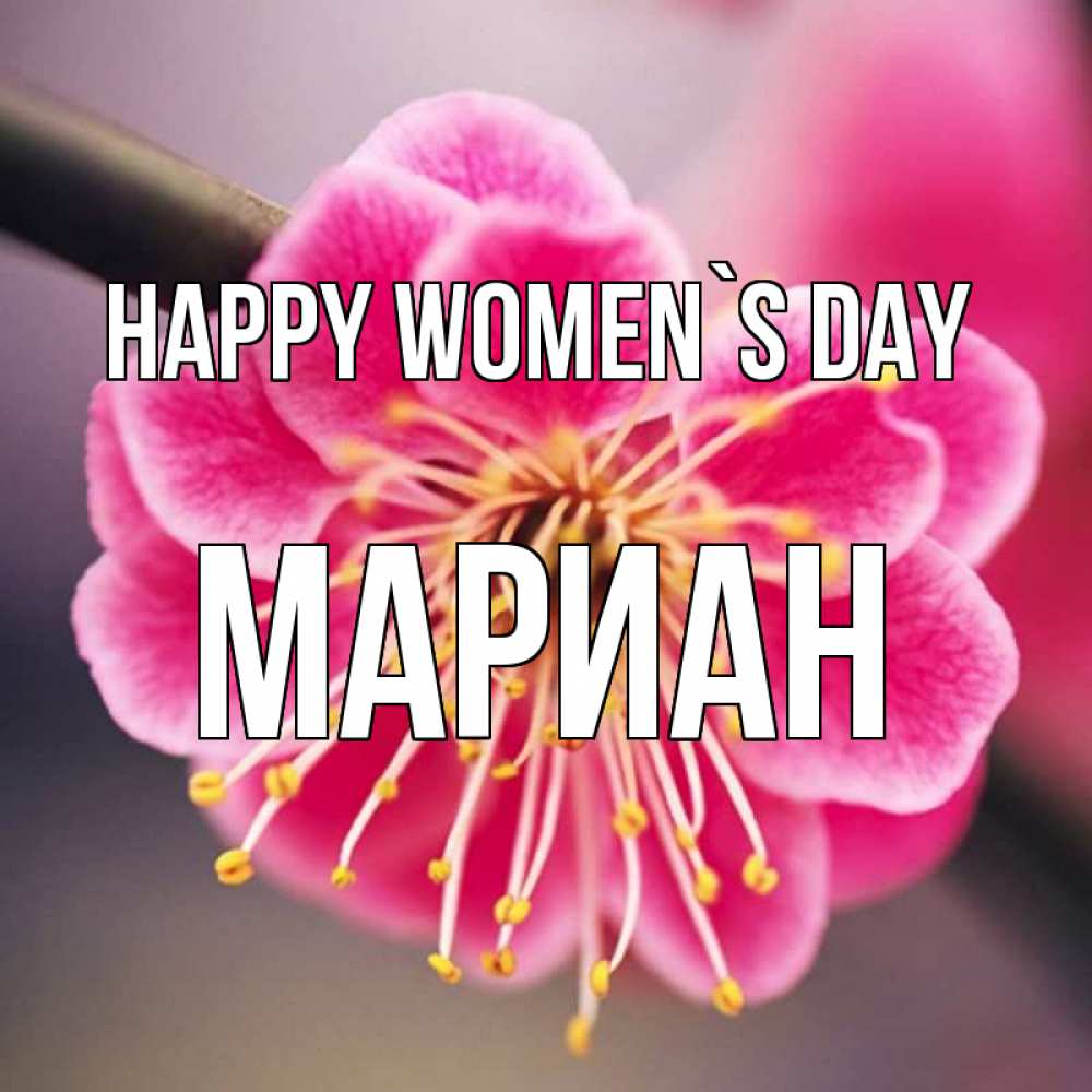 Greetings card с именем, Мариан happy women`s day цветы Greetings with text for free download 